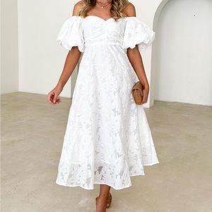 Off Shoulder Puff Sleeve Dress